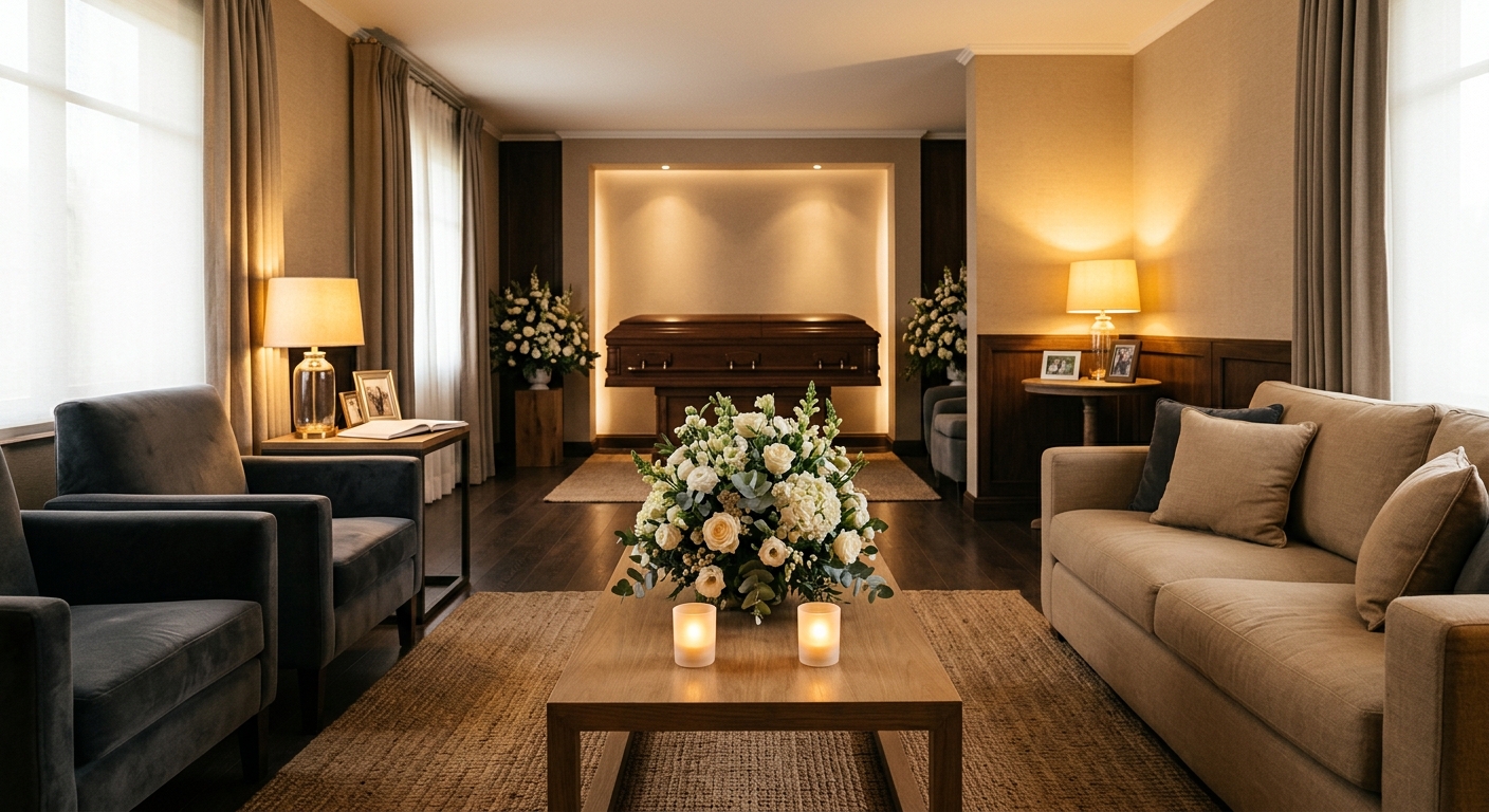 Sala de velación privada y acogedora